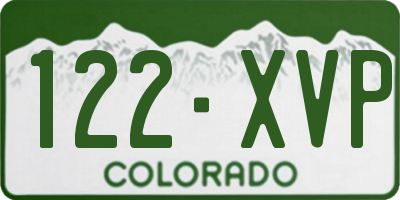 CO license plate 122XVP