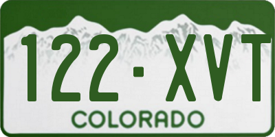 CO license plate 122XVT