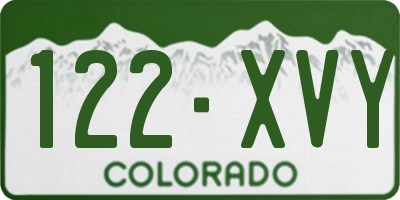 CO license plate 122XVY