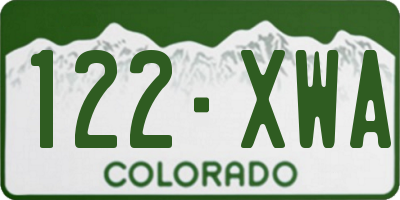 CO license plate 122XWA