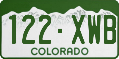 CO license plate 122XWB