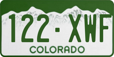 CO license plate 122XWF