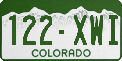 CO license plate 122XWI