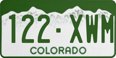 CO license plate 122XWM