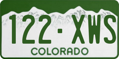 CO license plate 122XWS