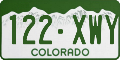 CO license plate 122XWY
