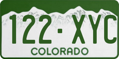 CO license plate 122XYC