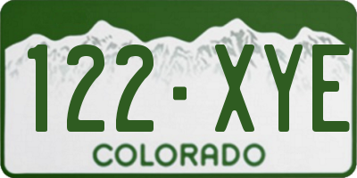 CO license plate 122XYE