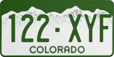 CO license plate 122XYF