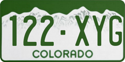 CO license plate 122XYG
