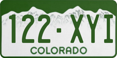 CO license plate 122XYI