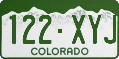 CO license plate 122XYJ