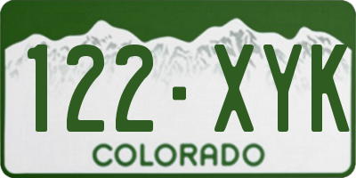 CO license plate 122XYK