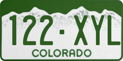 CO license plate 122XYL
