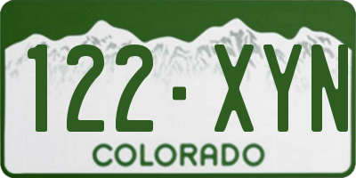 CO license plate 122XYN