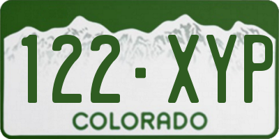 CO license plate 122XYP