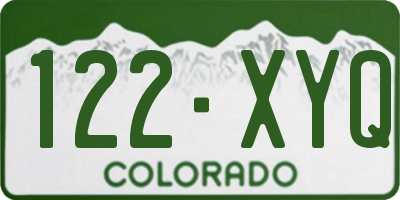 CO license plate 122XYQ