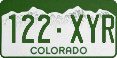 CO license plate 122XYR