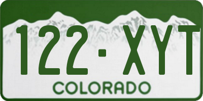 CO license plate 122XYT