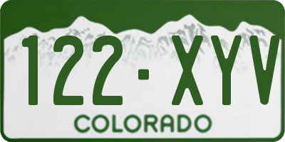 CO license plate 122XYV