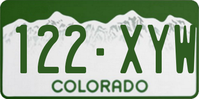 CO license plate 122XYW