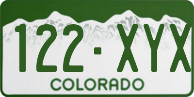 CO license plate 122XYX