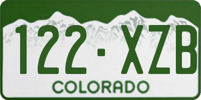 CO license plate 122XZB