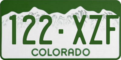 CO license plate 122XZF