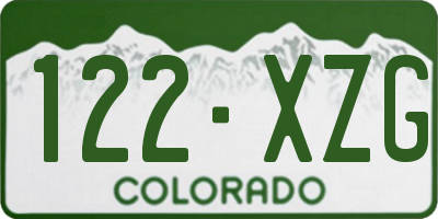 CO license plate 122XZG