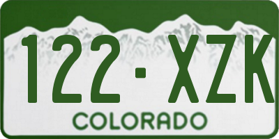 CO license plate 122XZK