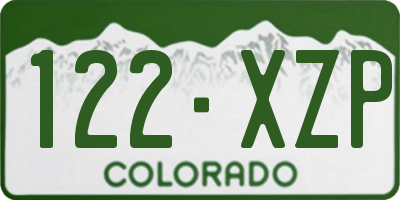 CO license plate 122XZP