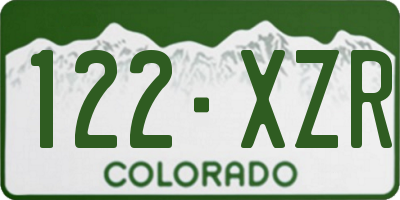 CO license plate 122XZR