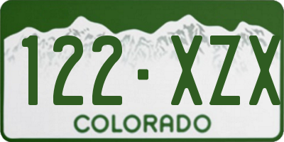 CO license plate 122XZX
