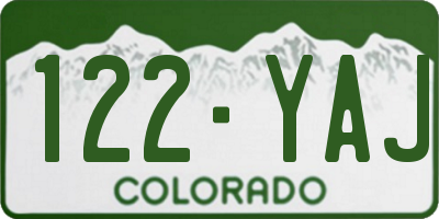 CO license plate 122YAJ