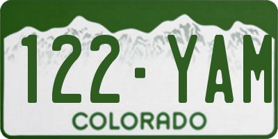 CO license plate 122YAM