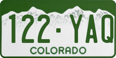 CO license plate 122YAQ
