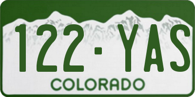 CO license plate 122YAS