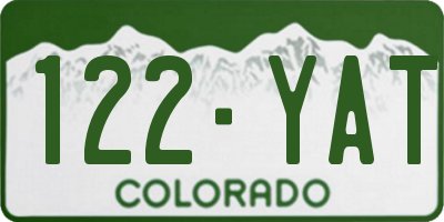 CO license plate 122YAT
