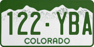 CO license plate 122YBA
