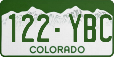 CO license plate 122YBC
