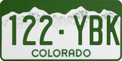 CO license plate 122YBK