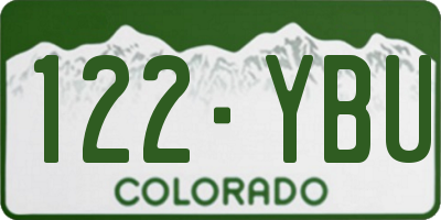 CO license plate 122YBU