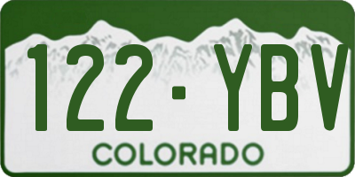 CO license plate 122YBV