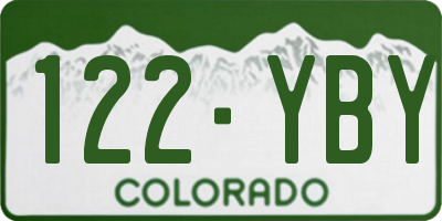 CO license plate 122YBY