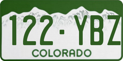 CO license plate 122YBZ