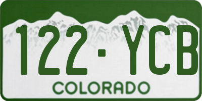 CO license plate 122YCB