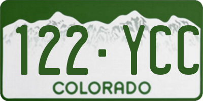 CO license plate 122YCC