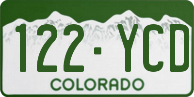 CO license plate 122YCD