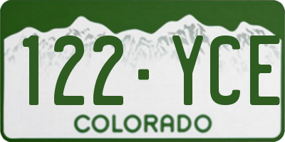 CO license plate 122YCE