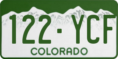 CO license plate 122YCF